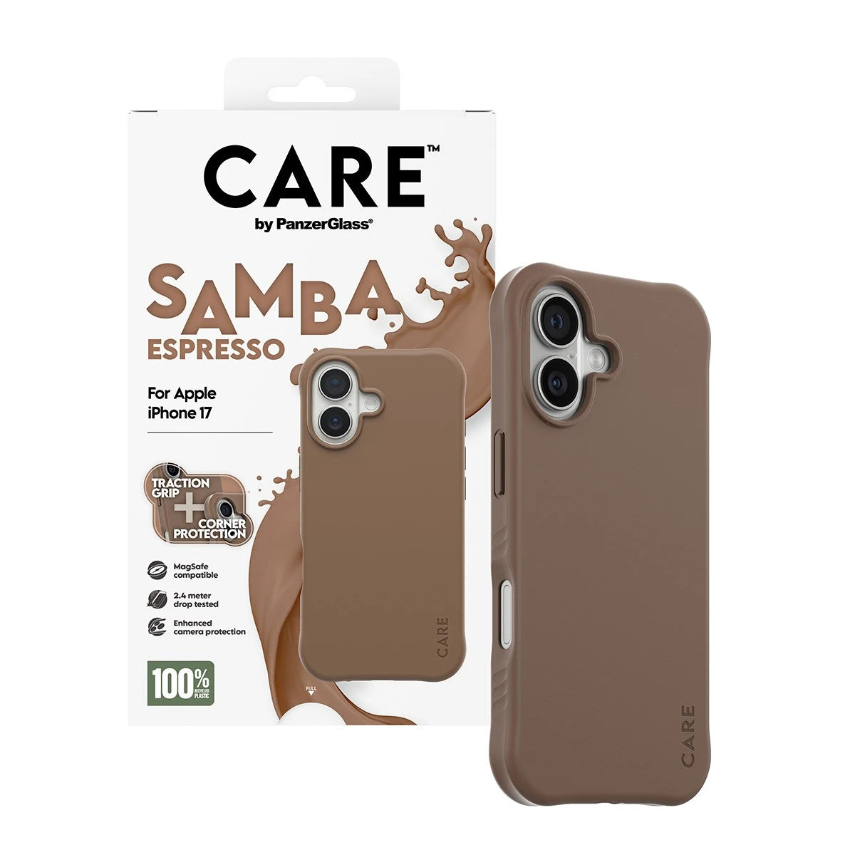 Чехол CARE by PanzerGlass Samba Case Espresso w. MagSafe iPhone 17 — 4