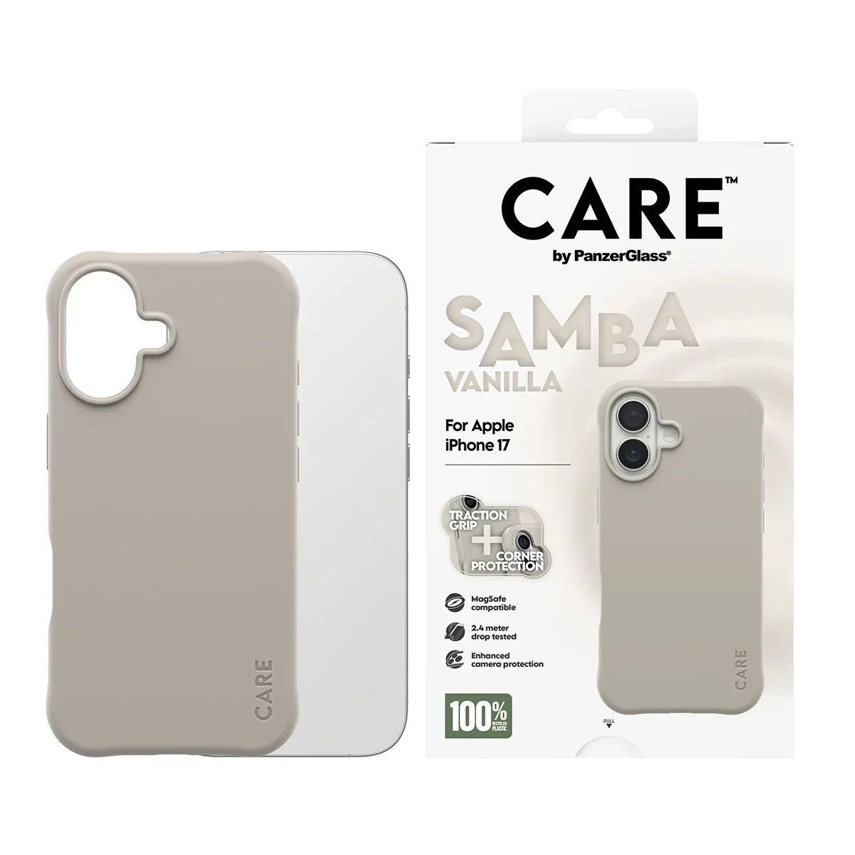 Чехол CARE by PanzerGlass FLOW Case Vanilla w. MagSafe iPhone 17
