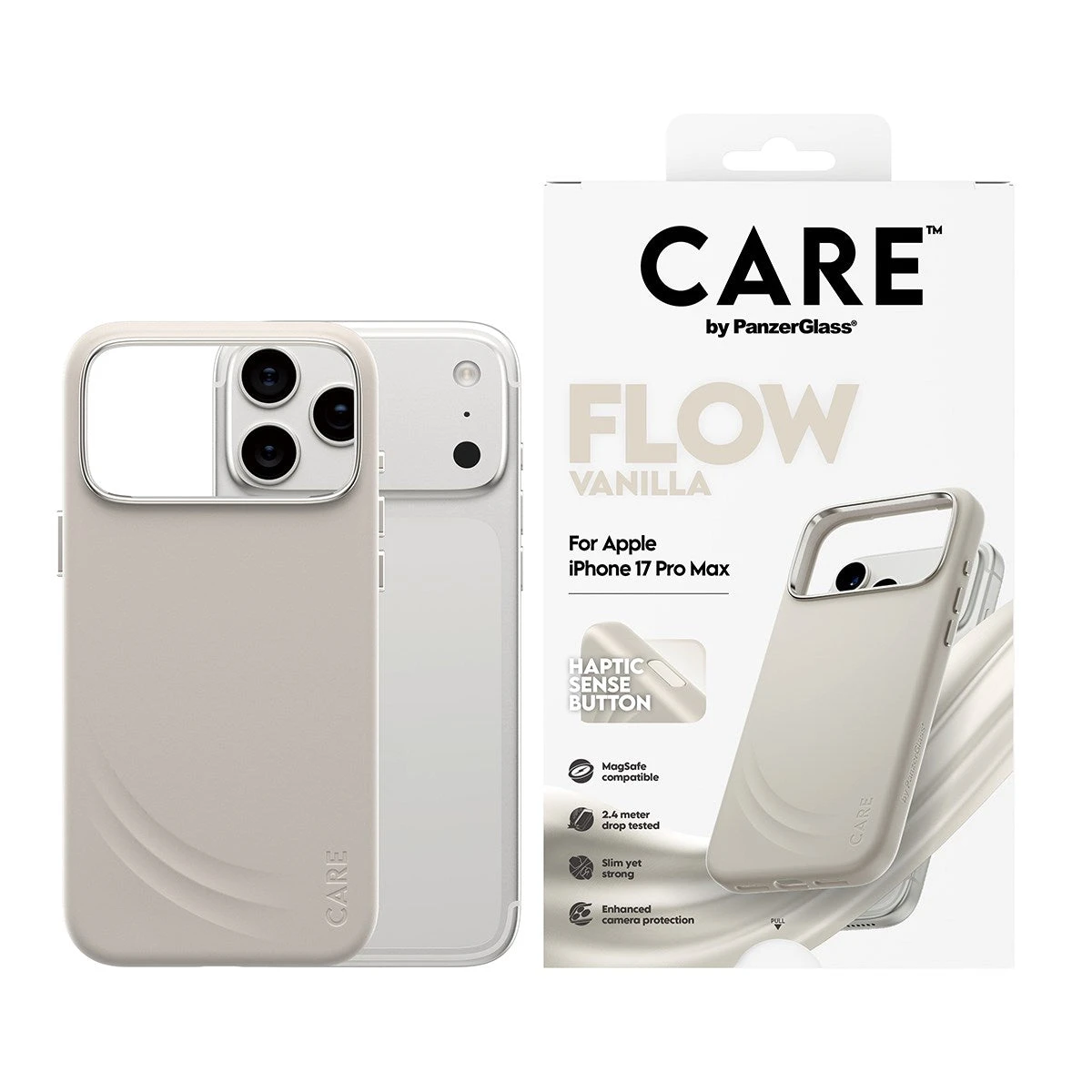 Чехол CARE by PanzerGlass FLOW Case Vanilla w. Haptic Button & MagSafe iPhone 17 Pro Max — 2