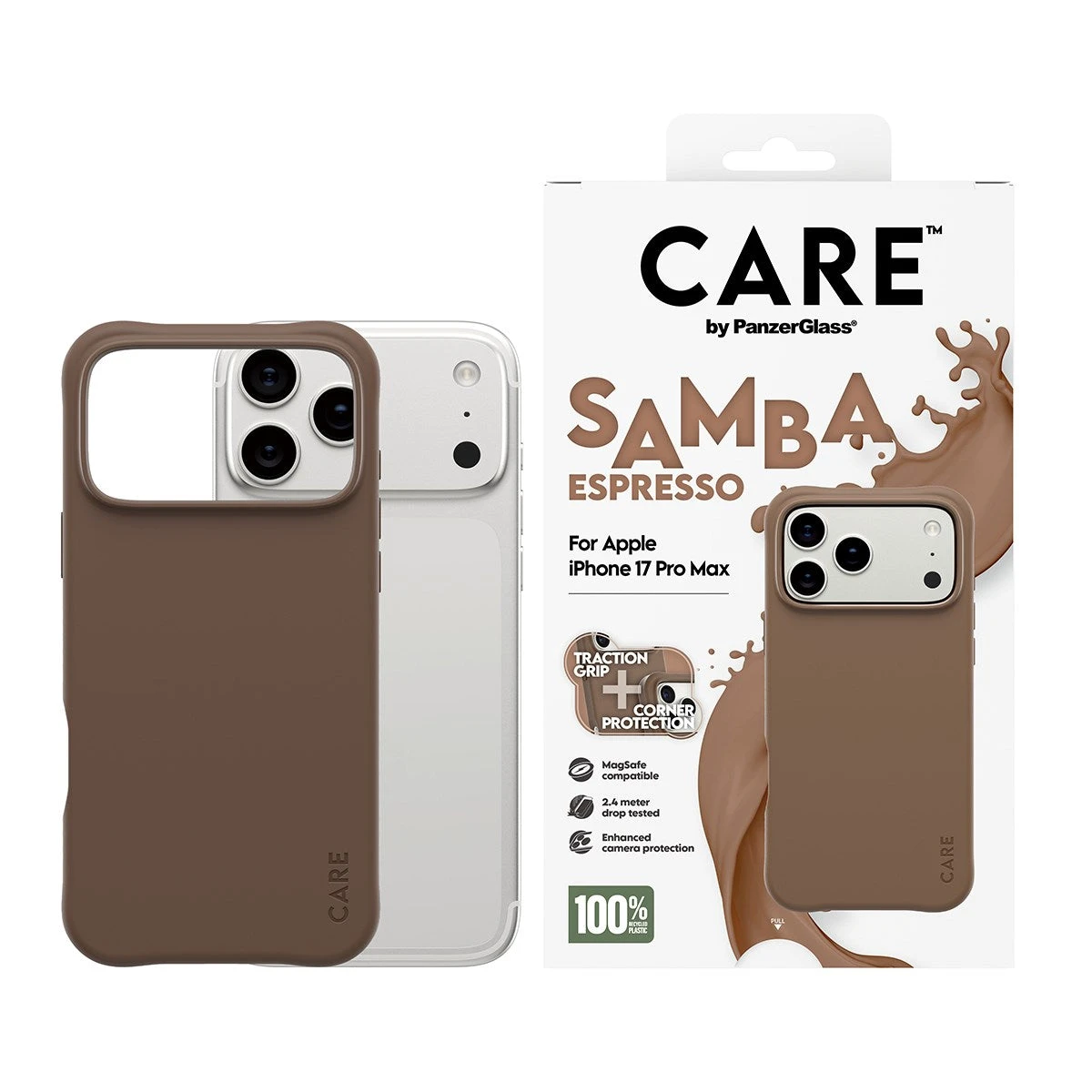 Чехол CARE by PanzerGlass Samba Case Espresso w. MagSafe iPhone 17 Pro Max — 2