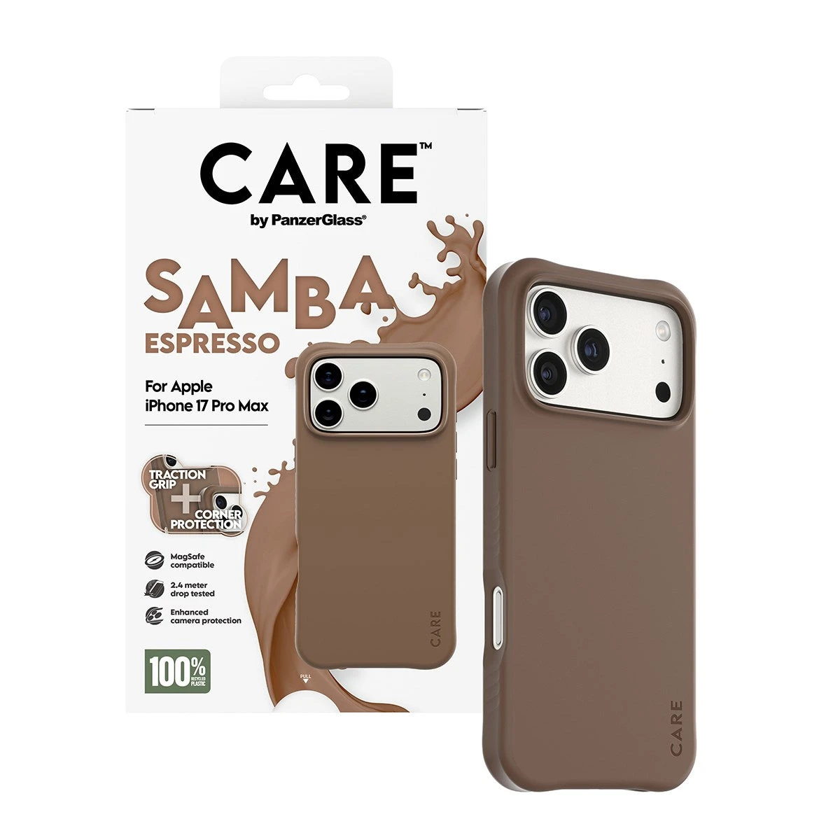 Чехол CARE by PanzerGlass Samba Case Espresso w. MagSafe iPhone 17 Pro Max — 4