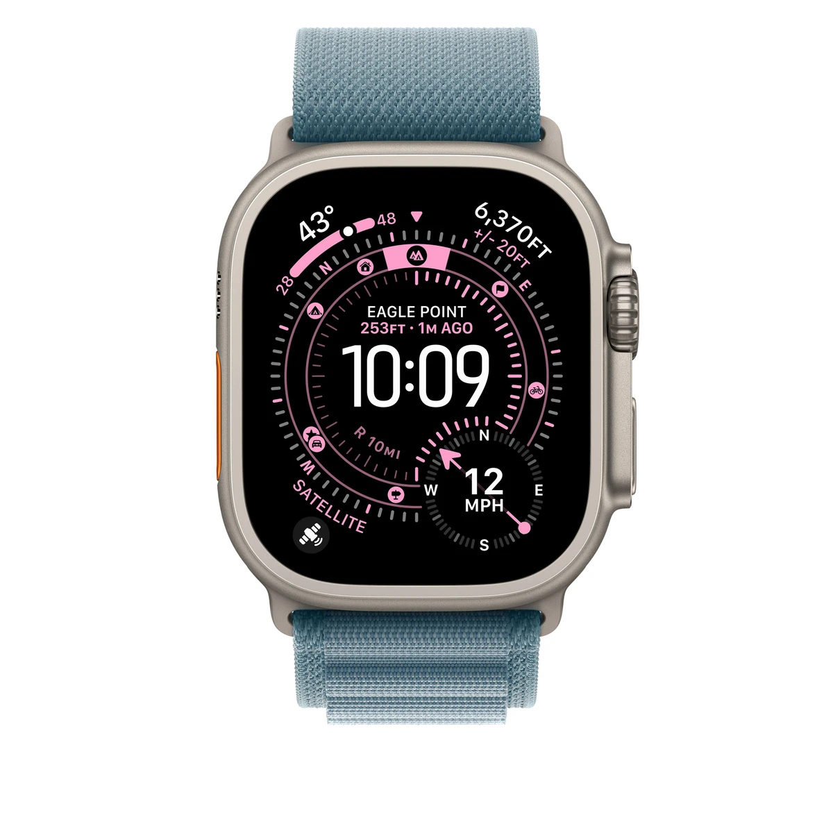 Ремешок 49mm Light Blue Alpine Loop - Large - Natural Titanium Finish — 2
