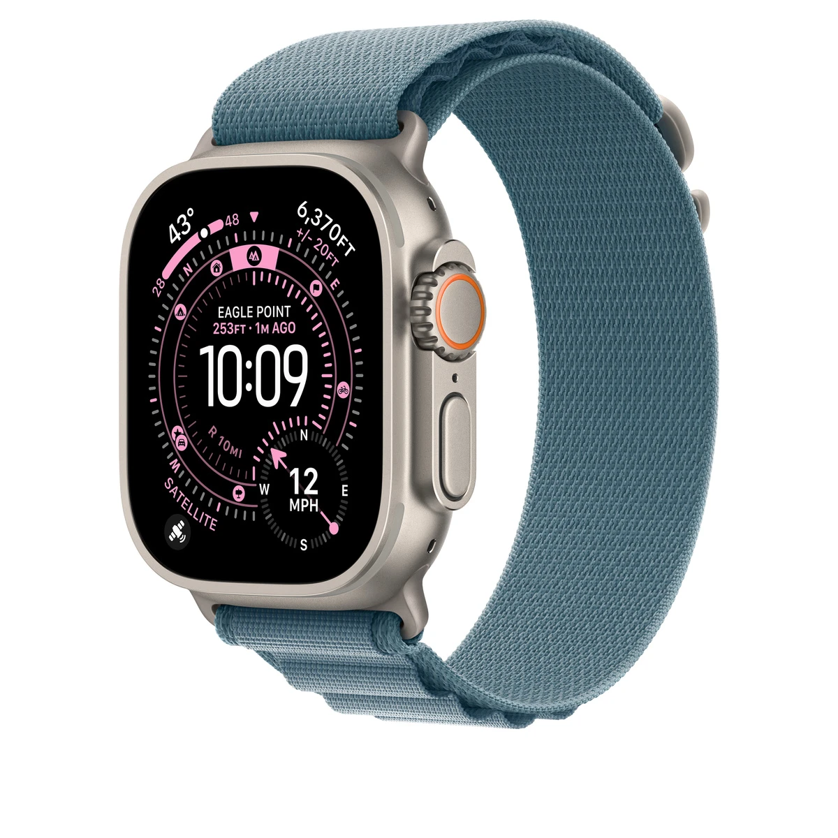 Ремешок 49mm Light Blue Alpine Loop - Large - Natural Titanium Finish — 3