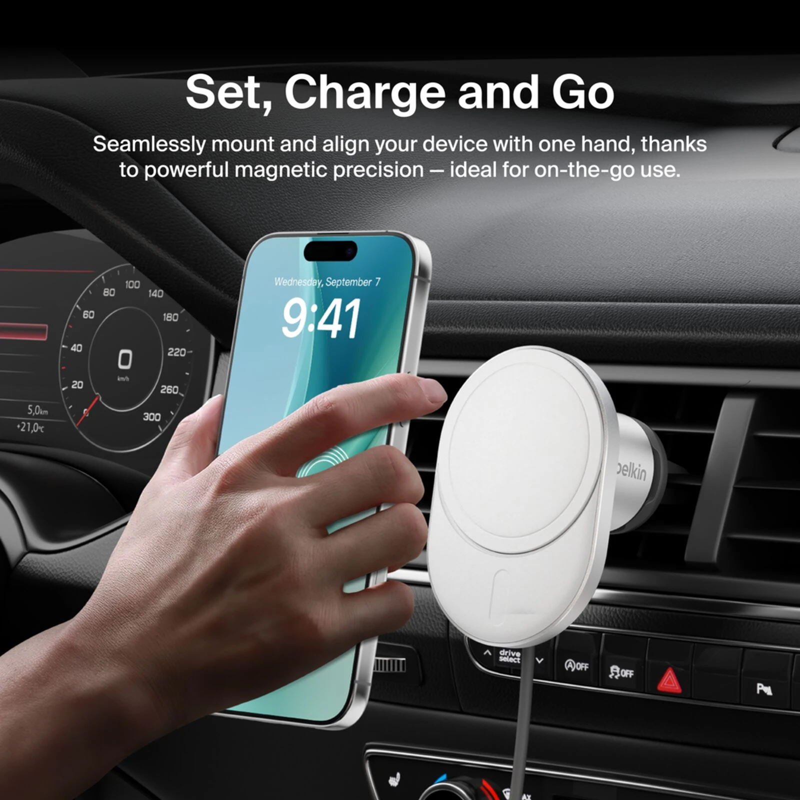 BELKIN Qi2 15W Car Vent Mount No CLA — 3
