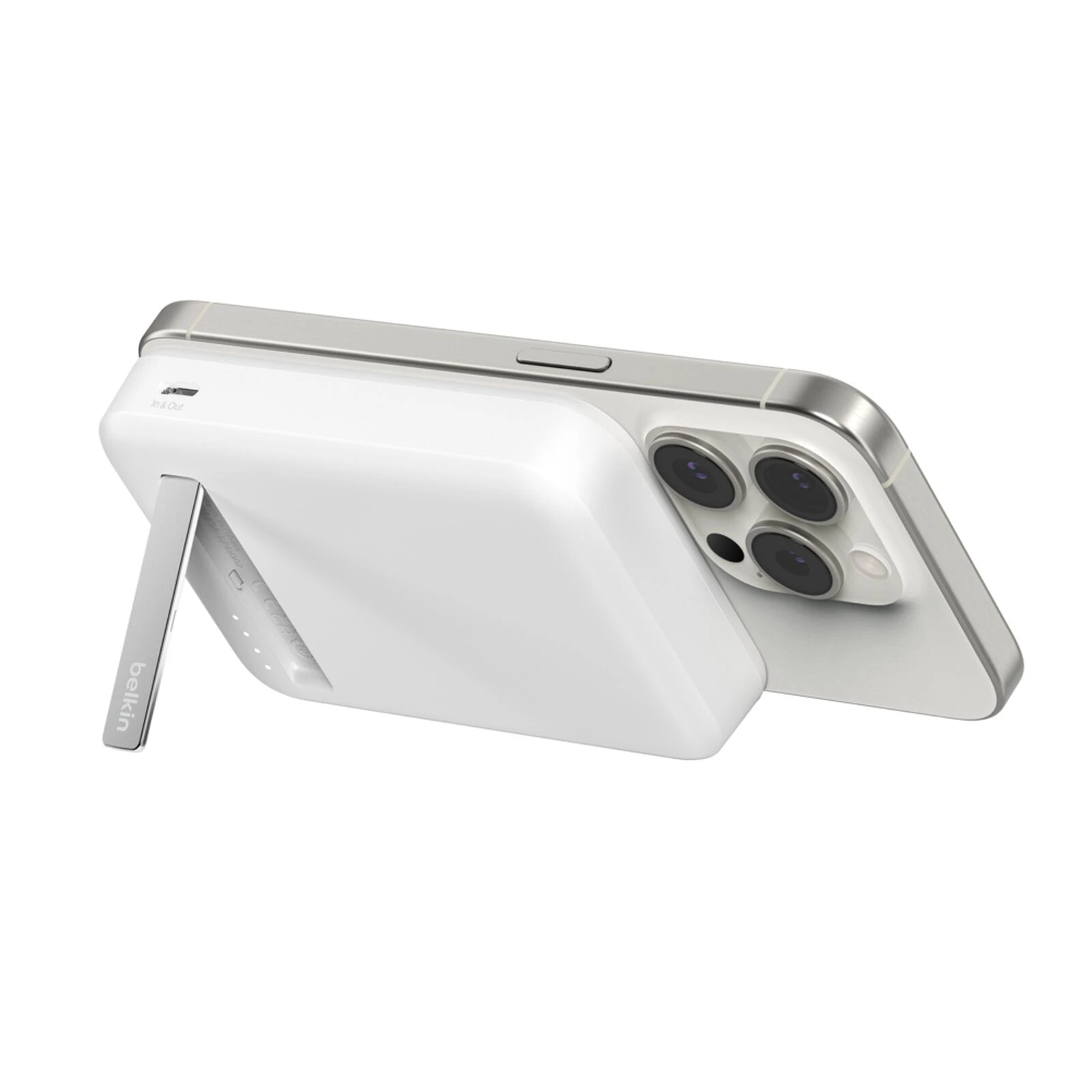 Внешний аккумулятор BELKIN 8k Qi2 MagSafe Compatible Powerbank with Kickstand, White — 2