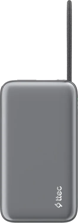 Внешний аккумулятор ttec ReCharger Pro LCD 10,000mAh PD 20W Power Bank with Retractable USB-C Cable — 2
