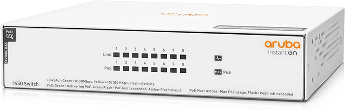 Коммутатор HPE Aruba Instant On 1430 8G Class4 PoE 64W Switch (R8R46A#ABB)