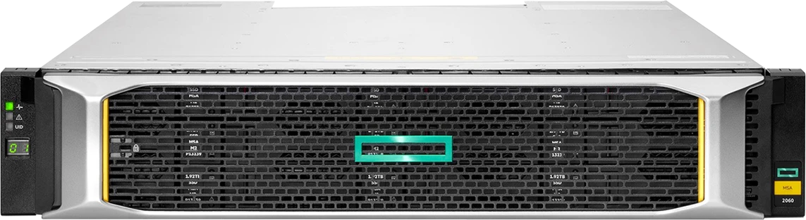 Система хранения данных HPE MSA 2060 12Gb SAS LFF, 2U, 12 отсеков, 2 контроллера (R0Q77B)