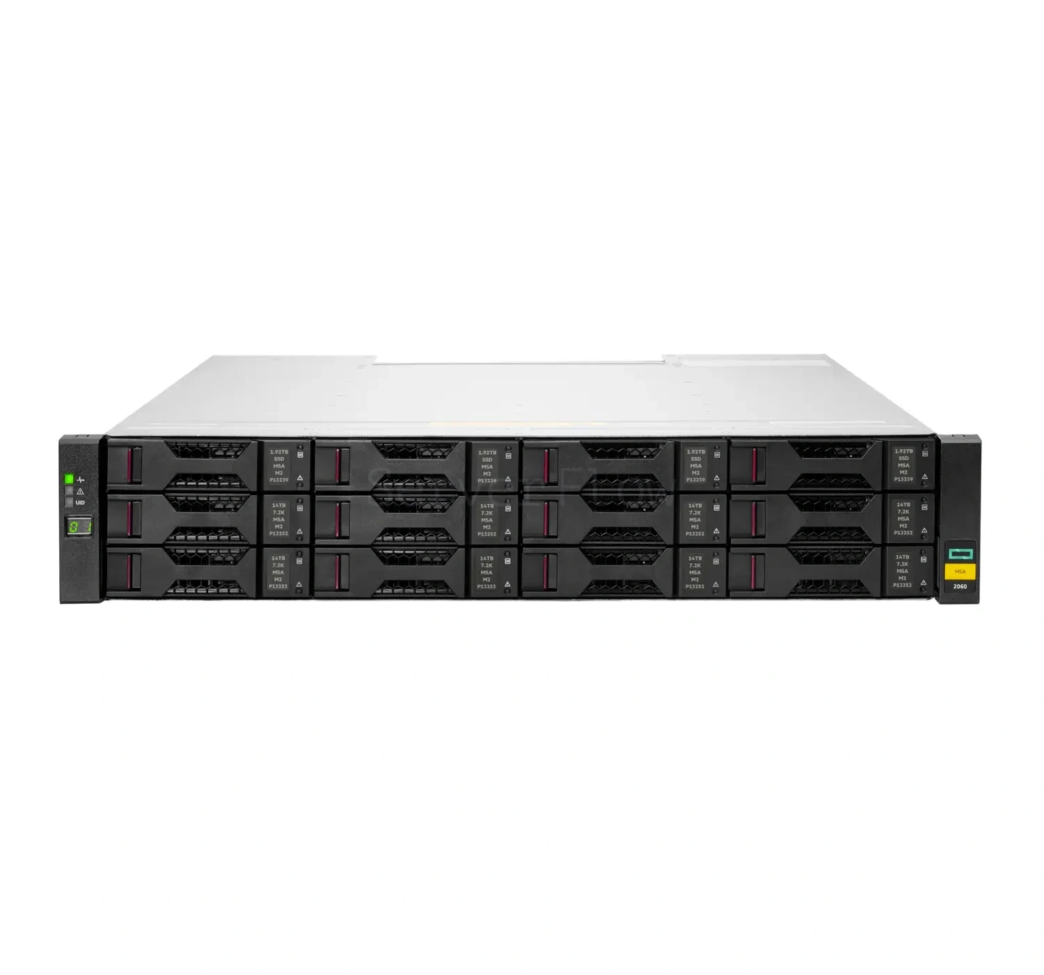 Система хранения данных HPE MSA 2060 12Gb SAS LFF, 2U, 12 отсеков, 2 контроллера (R0Q77B) — 2