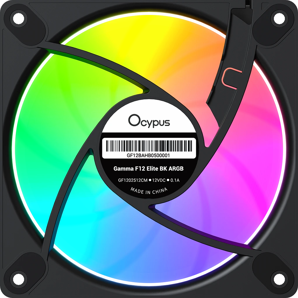 Вентилятор для корпуса Ocypus Gamma F12 Elite BK ARGB REVERSE BLADE 3-IN-1 3x(120x120x25mm) Черный — 2