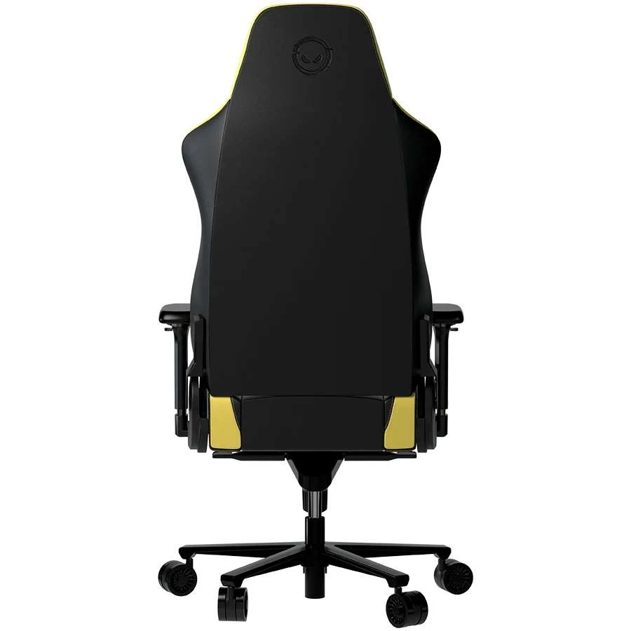 LORGAR Base 311, Gaming chair, PU eco-leather, 1.8 mm metal frame, multiblock mechanism, 4D armrests, 5 Star aluminium base, Class-4 gas lift, 75mm PU casters, Black + yellow — 4