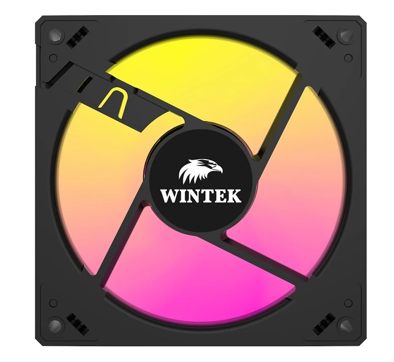 Вентилятор для корпуса Wintek 1250-B-12 ARGB, 12 см, 3 pin ARGB + 4 pin PWM, Black — 5
