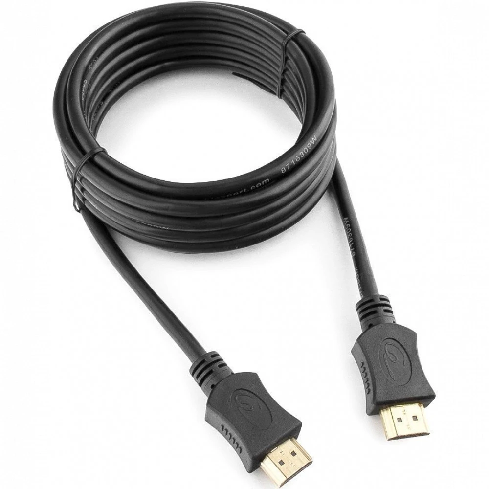 Кабель HDMI Cablexpert CC-HDMI4L-10, 3.0м, v1.4, 19M/19M, серия Light, черный, поз.разъ, экран, паке