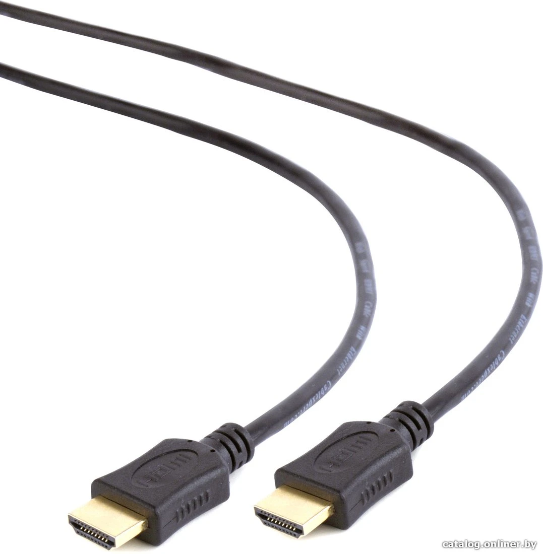Кабель HDMI Cablexpert CC-HDMI4L-1M, 1м, v1.4, 19M/19M, серия Light, черный, позол.разъ, экра, пакет