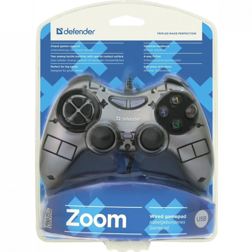 Геймпад проводной Defender Zoom USB Xinput, 10 кнопок, 2 стика — 3