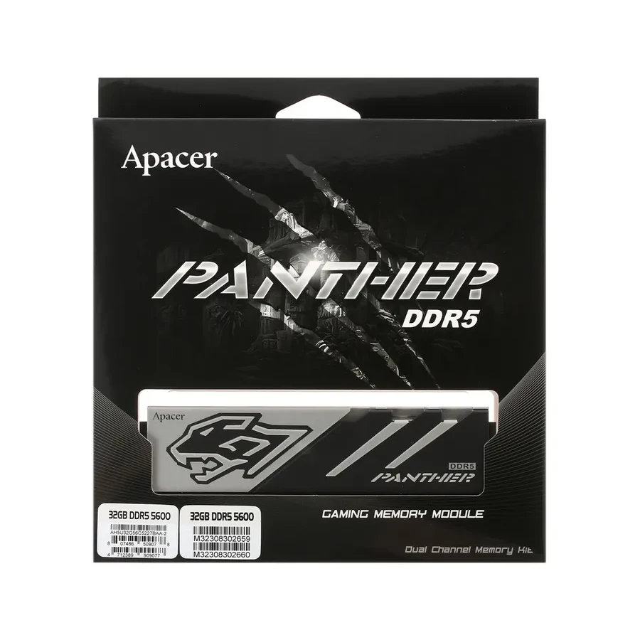 Оперативная память Apacer Panther DDR5, 32GB Kit 2x16GB, 5600MHz