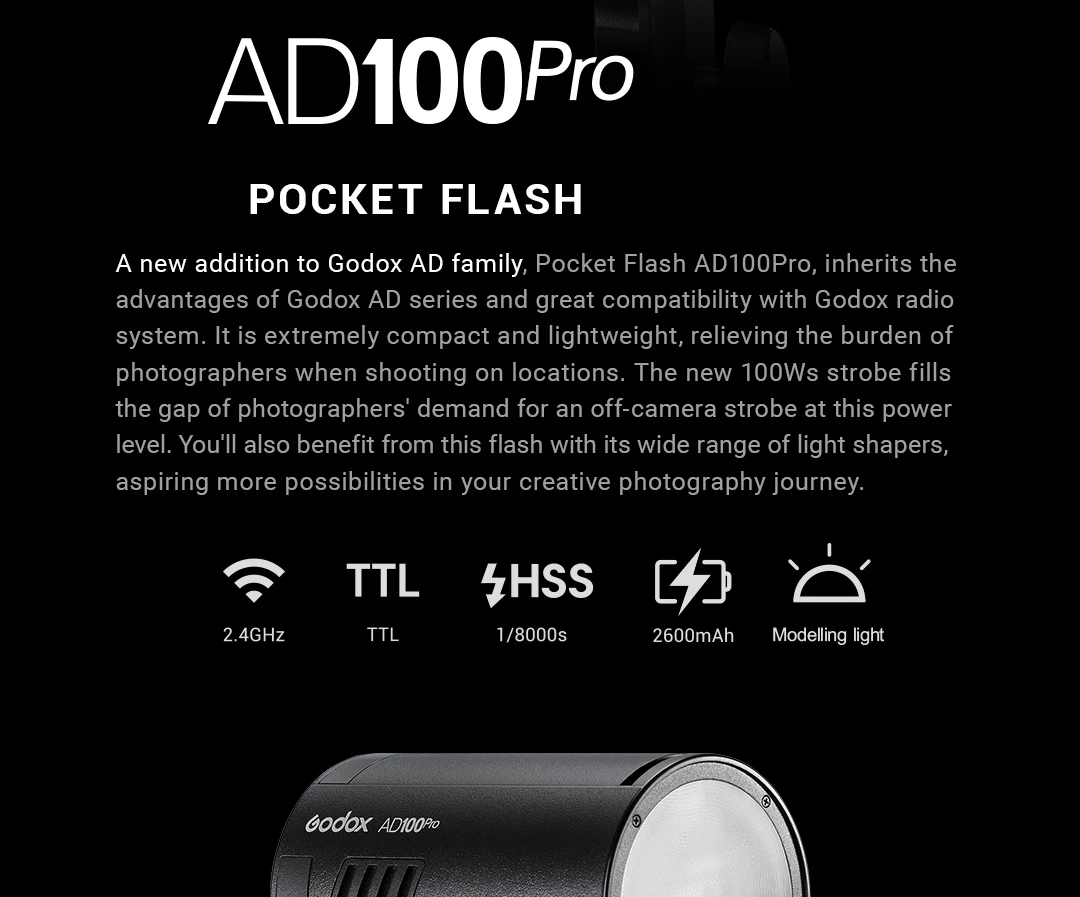Вспышка Godox AD100PRO — 3