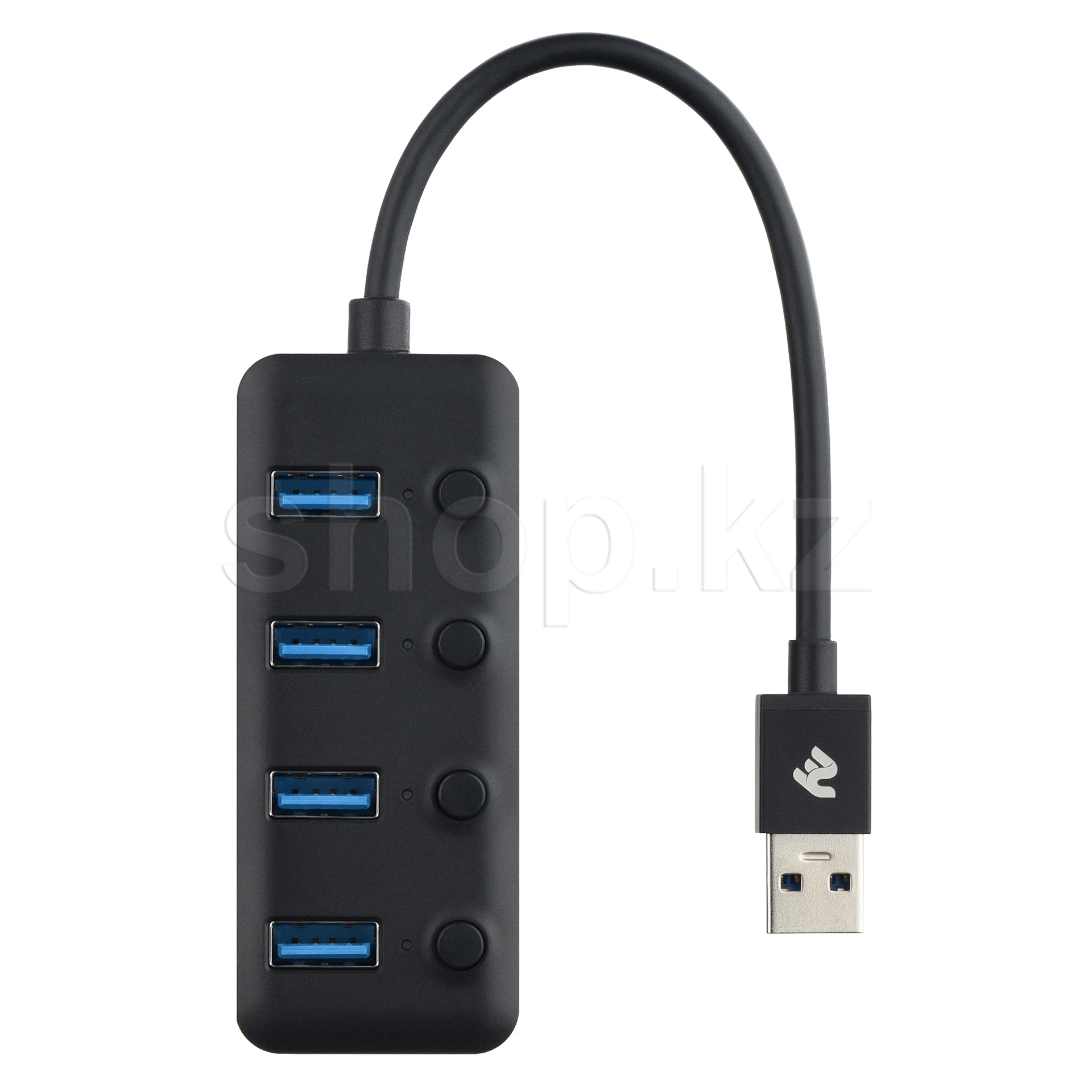 USB HUB 4-port USB 3.0 2Е W1405, Black — 2