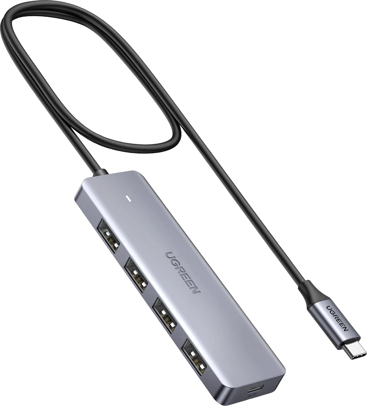 USB-хаб USB HUB 4-port USB 3.0 Ugreen CM219 (USB Type-C), Silver