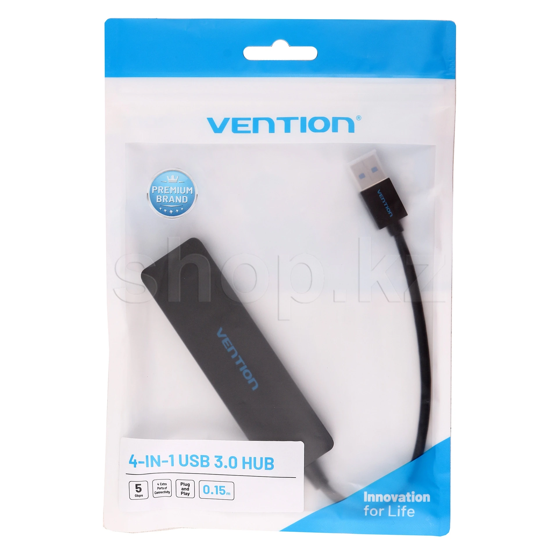 USB-хаб USB HUB 4-port USB 3.0 Vention CHKBB, Black — 4