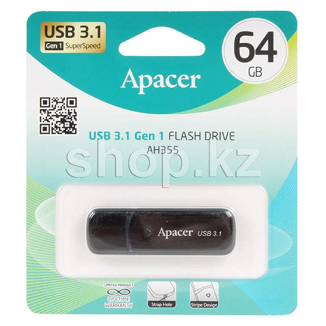 USB-флешка USB 3 Flash Drive 64GB Apacer AH355, Black — 2