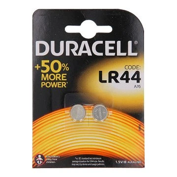 Батарейка Duracell LR44, 1.5V, Alkaline, в блоке 2шт.