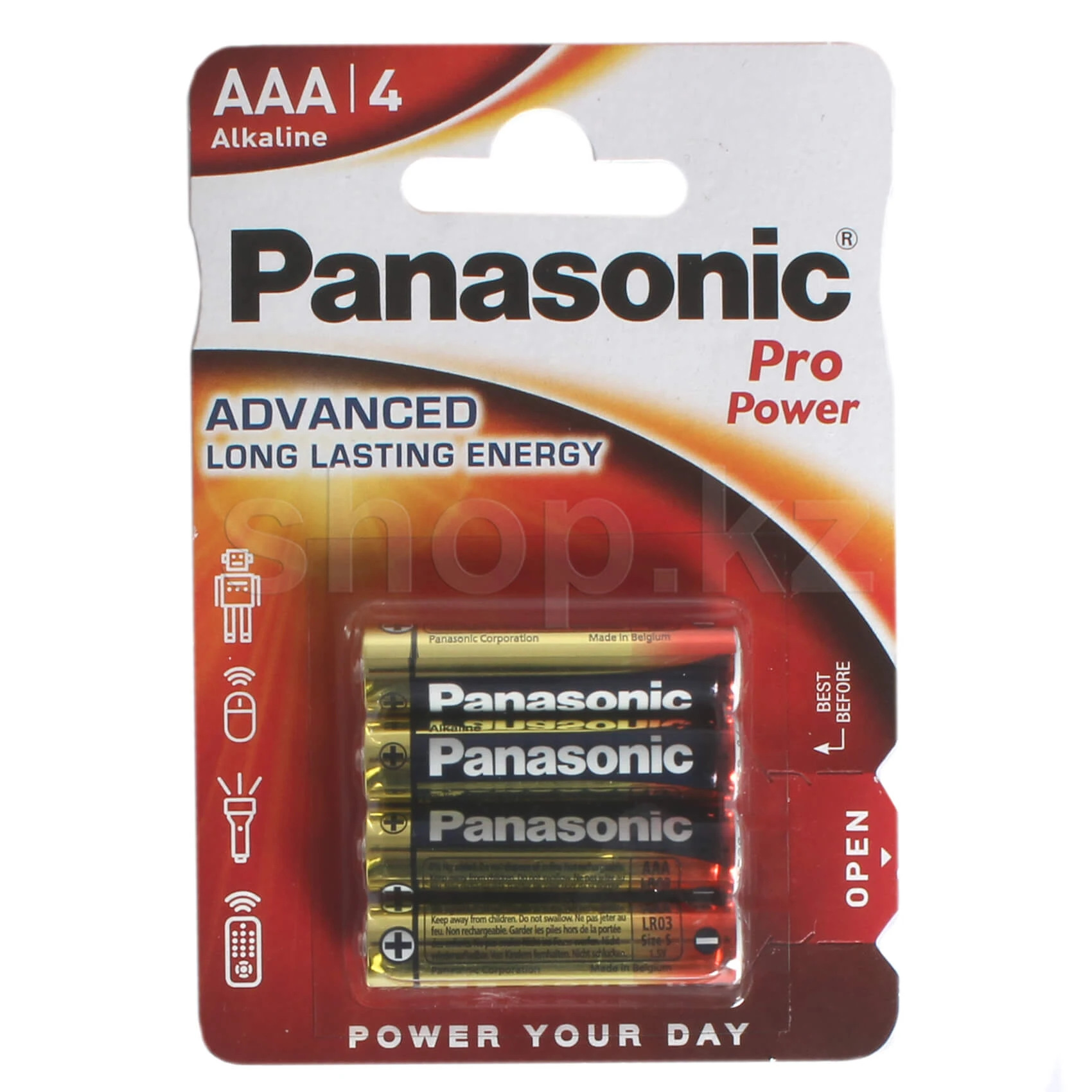 Батарейка Panasonic AAA LR03PPG/4BP, в блоке 4шт.