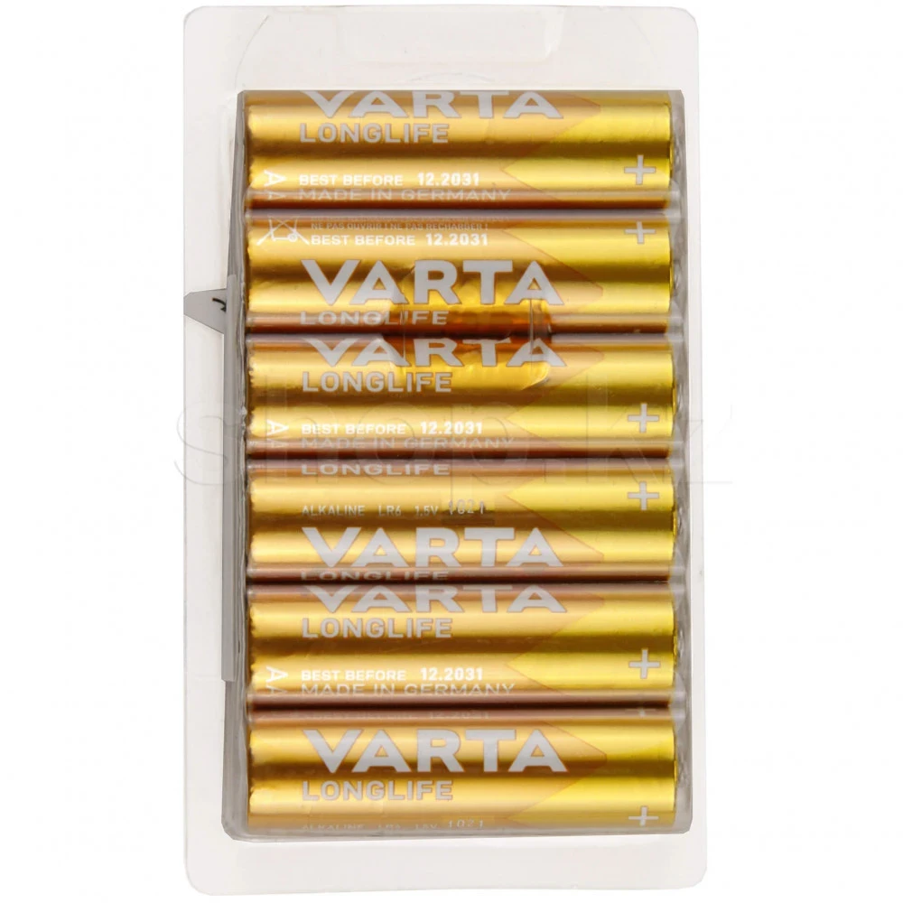 Батарейка Varta AA LR6 Longlife, 1.5V, Alkaline, в блоке 12шт.