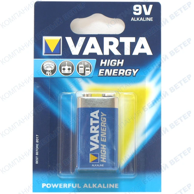 Батарейка Varta High Energy E-Block 6LP3146, 9V (крона), 1шт.