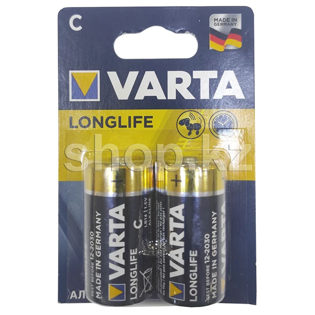 Батарейка Varta Longlife LR14/MN1400, 1.5V, в блоке 2шт.