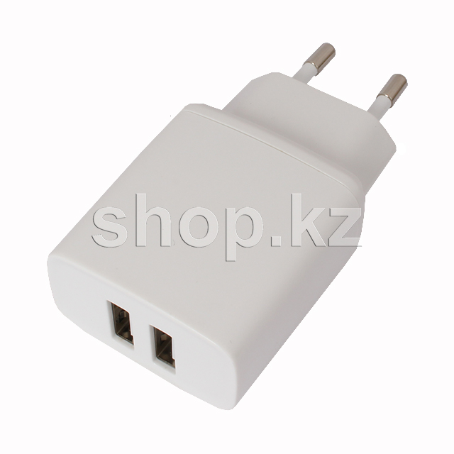 Зарядное устройство Continent ZN25-296WT, сеть, для USB-устройств, 2xUSB, 5V/2.5A, White