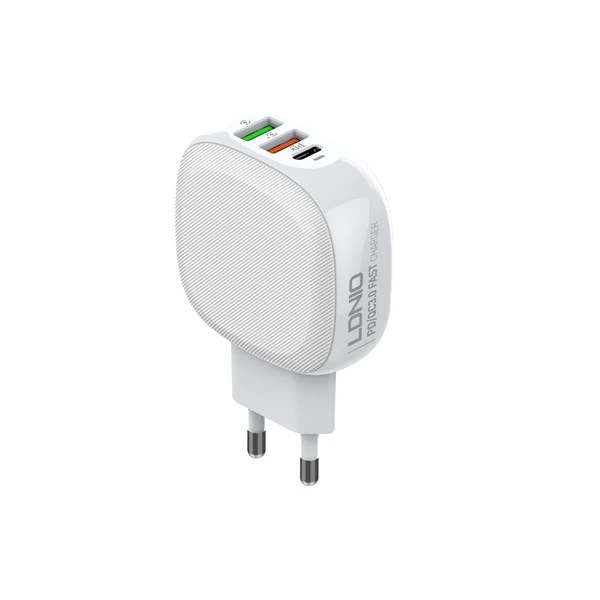 Зарядное устройство LDNIO A3510Q, сеть, 2xUSB, USB-C, White