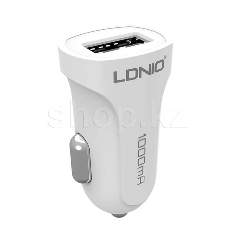 Зарядное устройство LDNIO DL-C17, автомобиль, для USB-устройств, кабель Lightning, White
