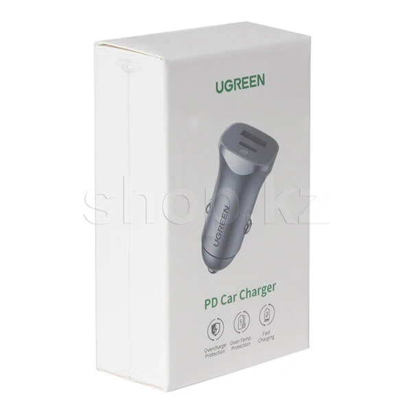Зарядное устройство Ugreen CD130, для зарядки Type-C и USB-A устройств, автомобиль, 4.8A, Space Gray — 3