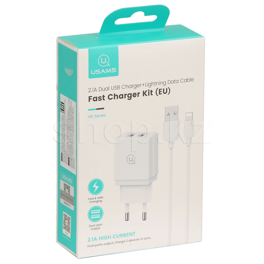 Зарядное устройство Usams HCXLTZ01, сеть, для USB-устройств, 10W, White — 4