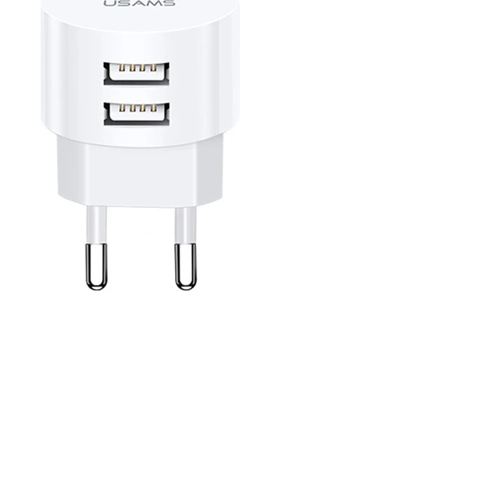 Зарядное устройство Usams US-CC080, сеть, для USB-устройств, 2.1A, White