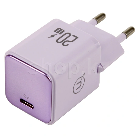 Зарядное устройство Usams US-CC183, сеть, для USB-устройств, 3A, 20W, 1xUSB-C, Violete