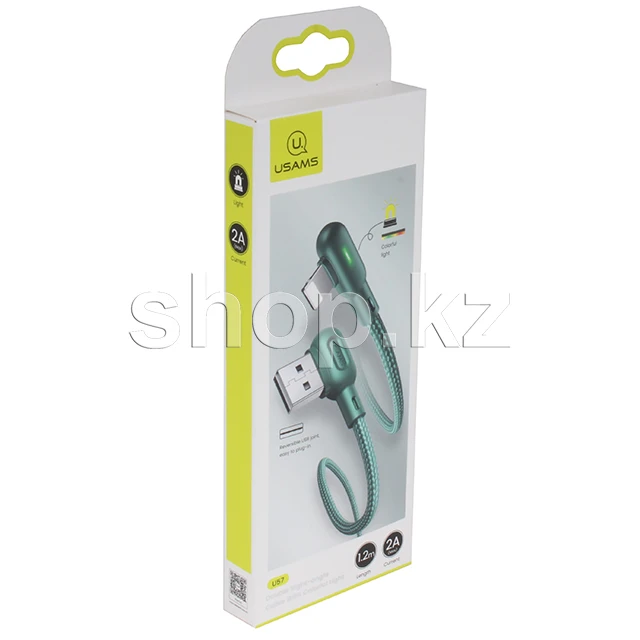 Кабель Apple Lightning Usams SJ-455, 1.2m, Green — 3