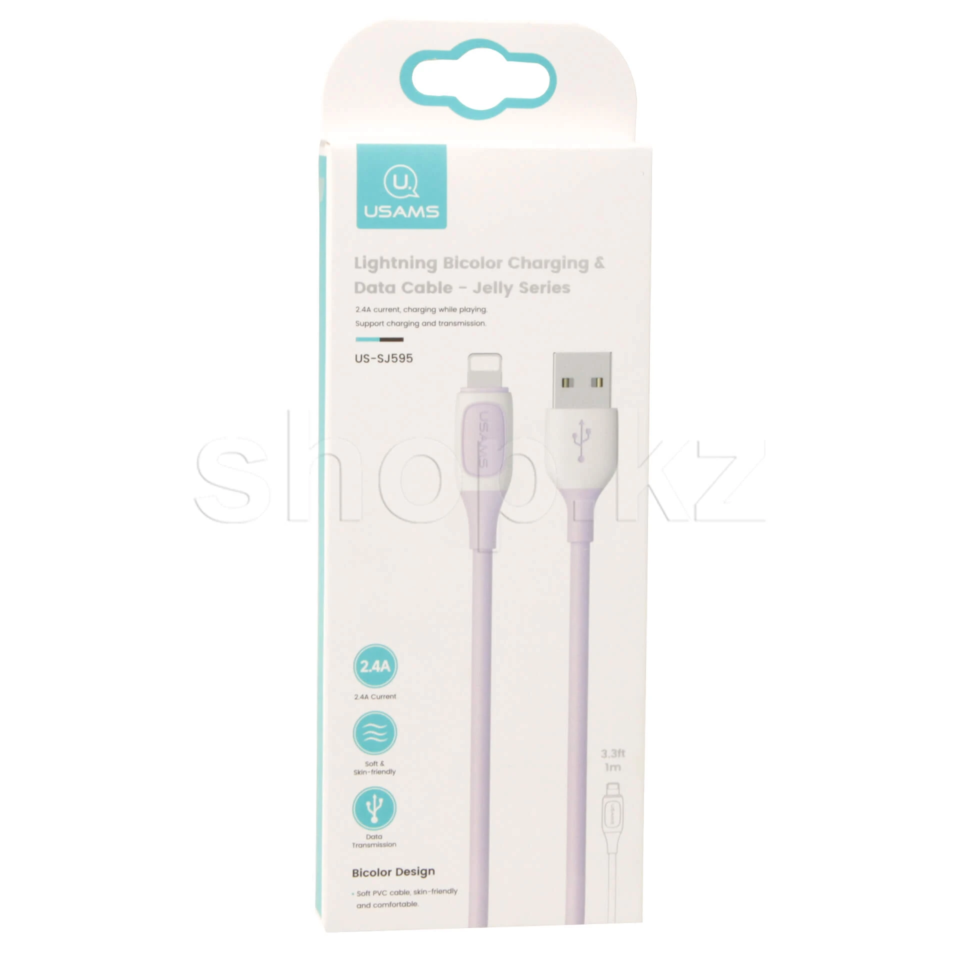 Кабель Apple Lightning Usams US-SJ595, 1m, Purple — 2