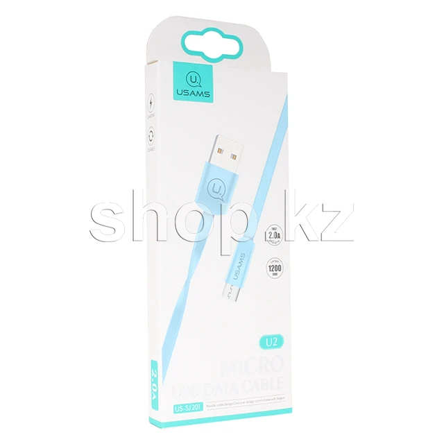 Кабель Micro USB Usams SJ-201, 1.2m, Blue — 2