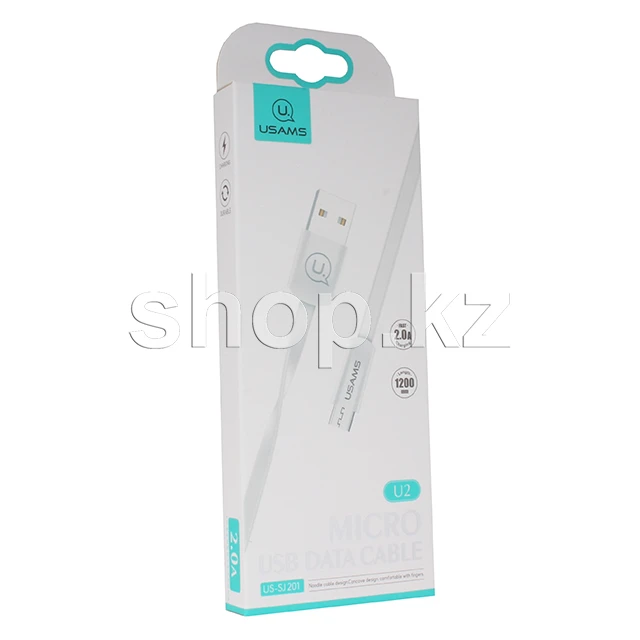 Кабель Micro USB Usams SJ-201, 1.2m, White — 2