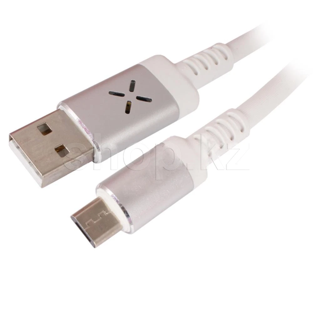 Кабель Micro USB Usams SJ-288, 1m, LED, White