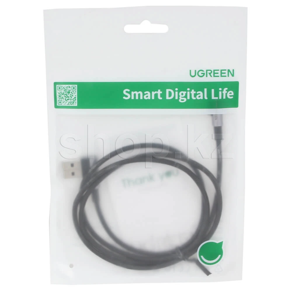 Кабель USB Type-C Ugreen US176, 1m., Black — 3