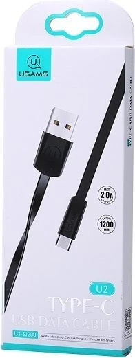 Кабель USB Type-C Usams SJ-200, 1.2m, Black