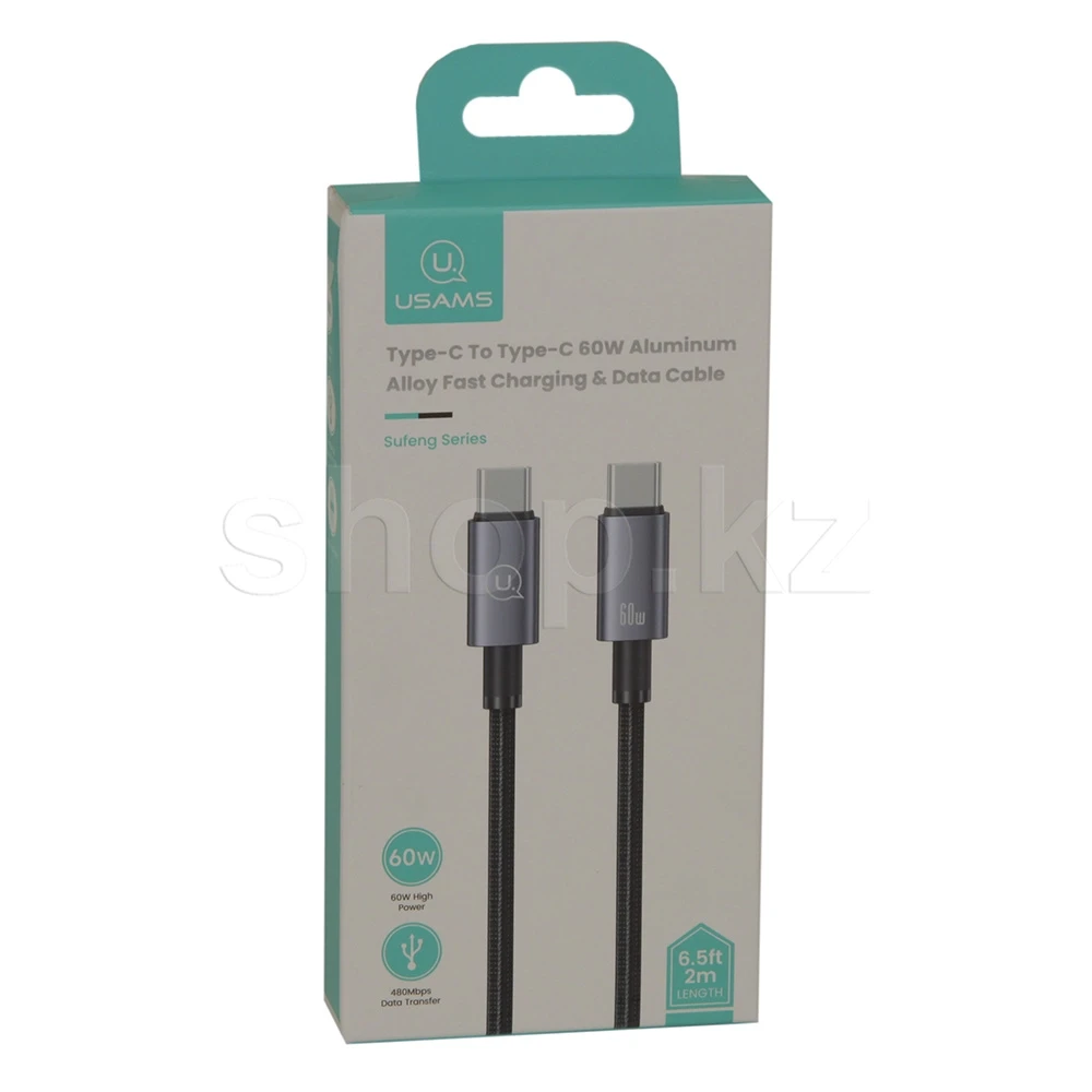 Кабель USB Type-C Usams SJ-664, 2m, Black — 2