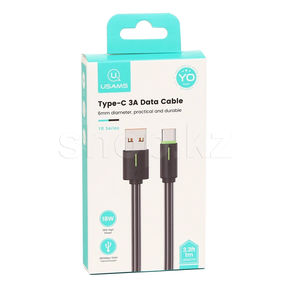 Кабель USB Type-C Usams SJ-732, 1m, Black, BOX — 3