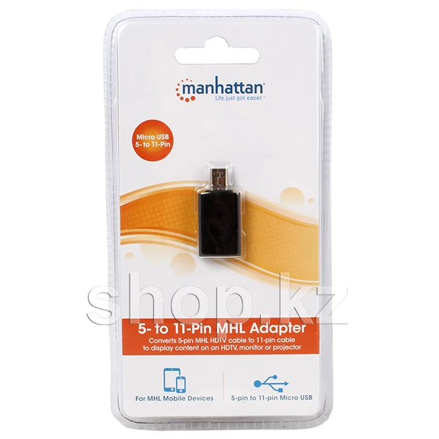 Переходник Manhattan 5- to 11-Pin MHL, Micro USB 5 pin (female) - Micro USB 11 pin (male), OEM — 4
