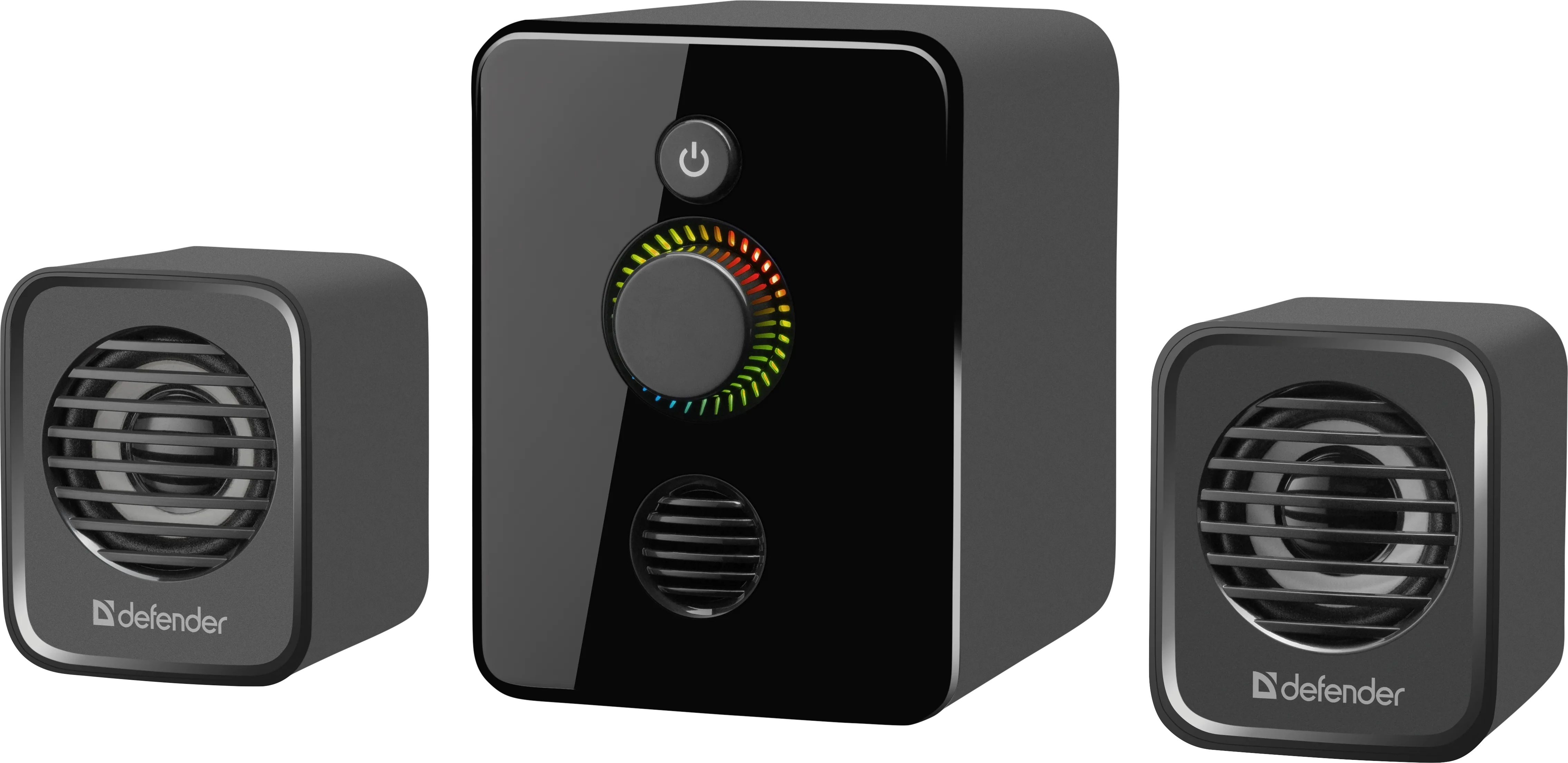 Колонки Defender V12 (2.1), Black, 11Вт (2х3+5Вт) RMS, AUX, USB