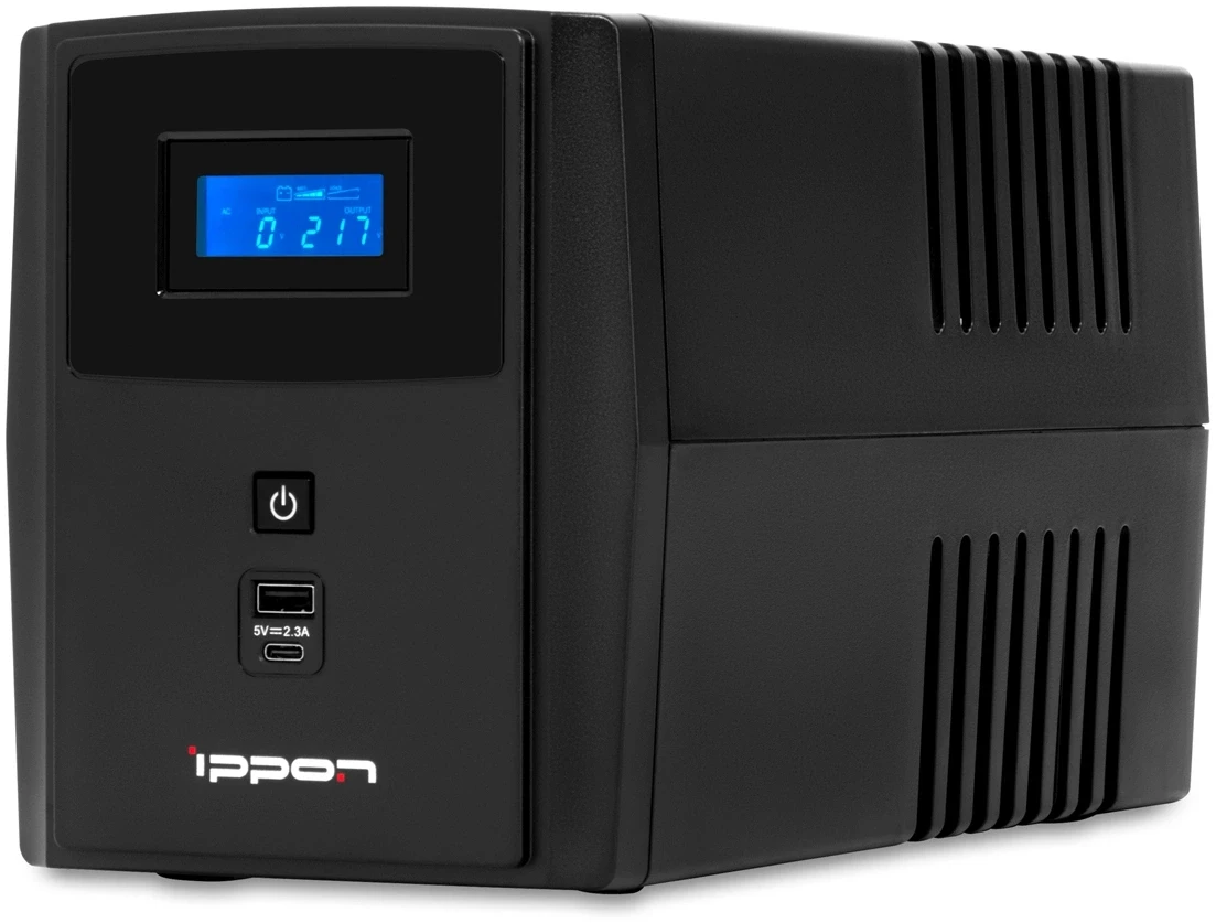 ИБП Ippon Smart Power Pro II 1600, 1600VA, 960Вт, AVR 162-290В, 6(2)хС13, управление по USB/RS-232, RJ-45, LCD — 2