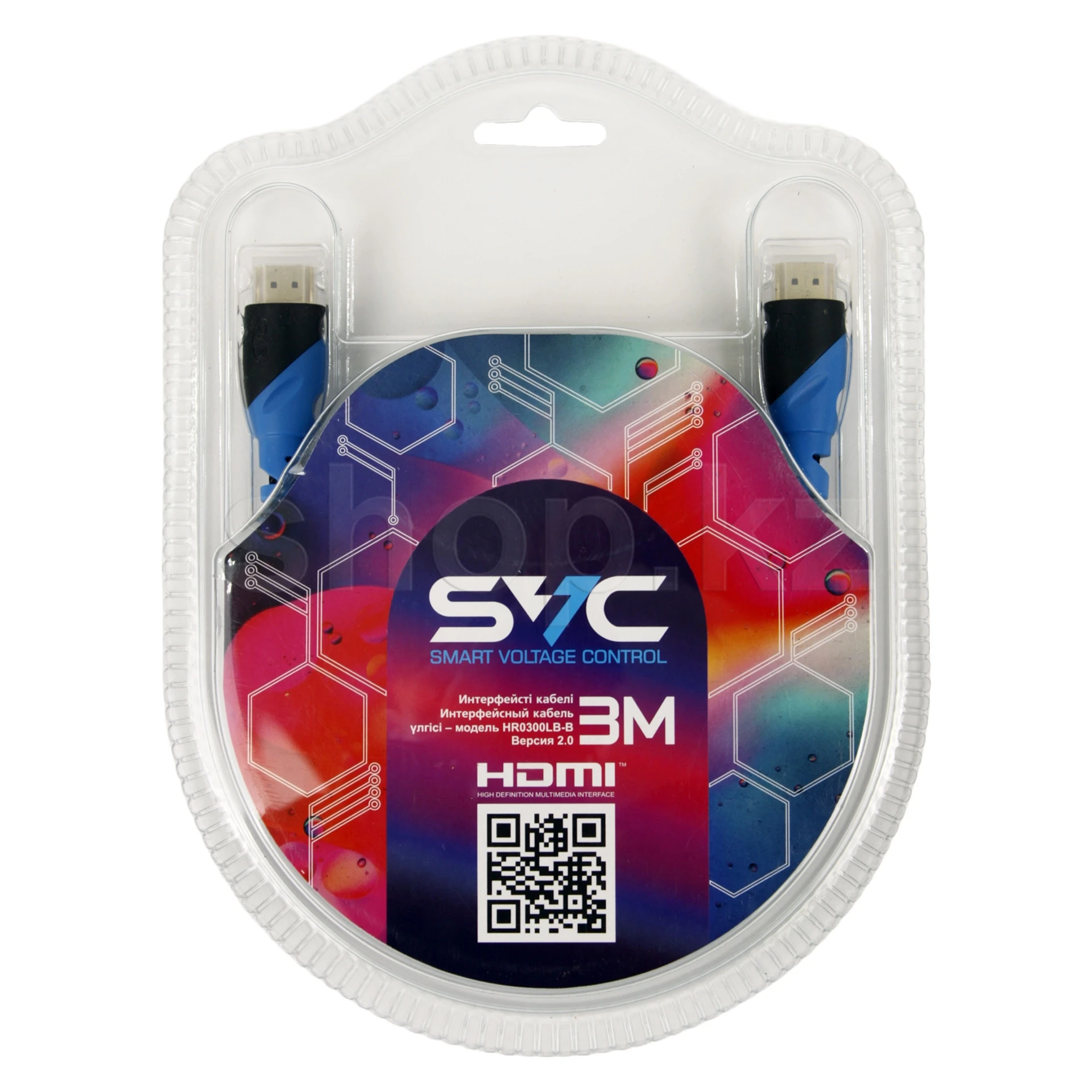 Кабель HDMI SVC HR0300LB-B, 3m, Light Blue, BOX — 2
